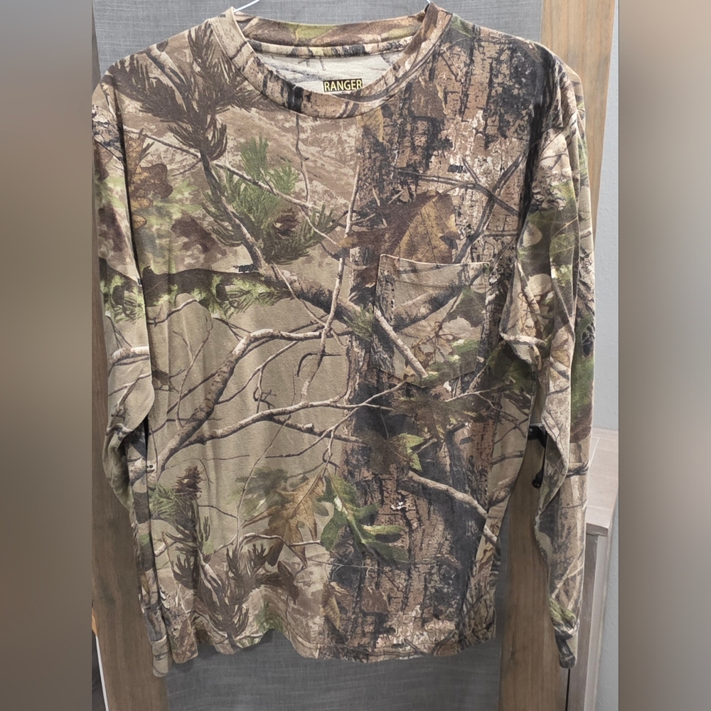 Men's Woodland Camo Casual Button Down Shirt